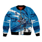 Geelong Cats Australian Football Bomber Jacket Fierce Cat Mascot With Indigenous Pattern Art