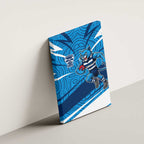 Geelong Cats Australian Football Canvas Wall Art Fierce Cat Mascot With Indigenous Pattern Art