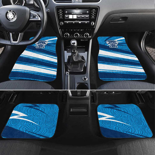 Geelong Cats Australian Football Car Mats Fierce Cat Mascot With Indigenous Pattern Art