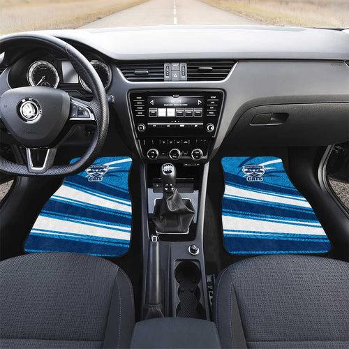 Geelong Cats Australian Football Car Mats Fierce Cat Mascot With Indigenous Pattern Art