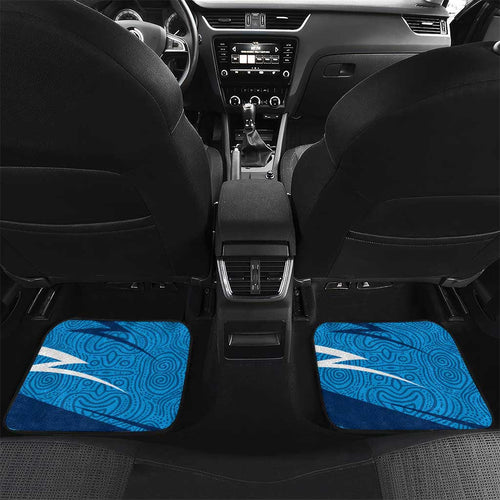 Geelong Cats Australian Football Car Mats Fierce Cat Mascot With Indigenous Pattern Art