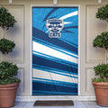 Geelong Cats Australian Football Door Cover Fierce Cat Mascot With Indigenous Pattern Art
