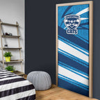 Geelong Cats Australian Football Door Cover Fierce Cat Mascot With Indigenous Pattern Art