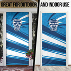 Geelong Cats Australian Football Door Cover Fierce Cat Mascot With Indigenous Pattern Art
