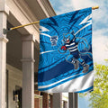 Geelong Cats Australian Football Garden Flag Fierce Cat Mascot With Indigenous Pattern Art