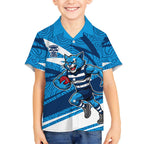 Geelong Cats Australian Football Hawaiian Shirt Fierce Cat Mascot With Indigenous Pattern Art