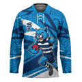 Geelong Cats Australian Football Hockey Jersey Fierce Cat Mascot With Indigenous Pattern Art