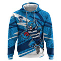 Geelong Cats Australian Football Hoodie Fierce Cat Mascot With Indigenous Pattern Art