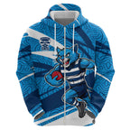 Geelong Cats Australian Football Hoodie Fierce Cat Mascot With Indigenous Pattern Art