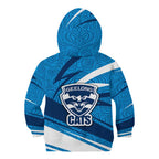 Geelong Cats Australian Football Kid Hoodie Fierce Cat Mascot With Indigenous Pattern Art