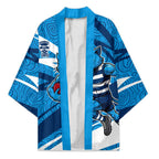Geelong Cats Australian Football Kimono Fierce Cat Mascot With Indigenous Pattern Art