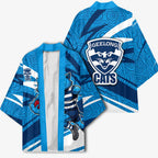Geelong Cats Australian Football Kimono Fierce Cat Mascot With Indigenous Pattern Art