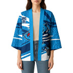Geelong Cats Australian Football Kimono Fierce Cat Mascot With Indigenous Pattern Art