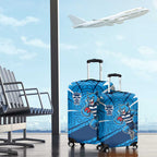 Geelong Cats Australian Football Luggage Cover Fierce Cat Mascot With Indigenous Pattern Art