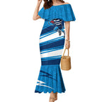 Geelong Cats Australian Football Mermaid Dress Fierce Cat Mascot With Indigenous Pattern Art
