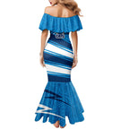 Geelong Cats Australian Football Mermaid Dress Fierce Cat Mascot With Indigenous Pattern Art