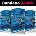 Geelong Cats Australian Football Neck Gaiter Fierce Cat Mascot With Indigenous Pattern Art