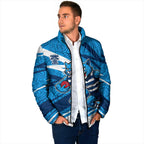 Geelong Cats Australian Football Padded Jacket Fierce Cat Mascot With Indigenous Pattern Art