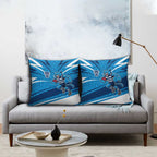 Geelong Cats Australian Football Pillow Cover Fierce Cat Mascot With Indigenous Pattern Art