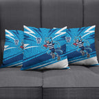 Geelong Cats Australian Football Pillow Cover Fierce Cat Mascot With Indigenous Pattern Art