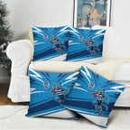 Geelong Cats Australian Football Pillow Cover Fierce Cat Mascot With Indigenous Pattern Art