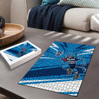 Geelong Cats Australian Football Puzzle Fierce Cat Mascot With Indigenous Pattern Art