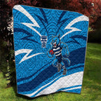 Geelong Cats Australian Football Quilt Fierce Cat Mascot With Indigenous Pattern Art