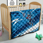 Geelong Cats Australian Football Quilt Fierce Cat Mascot With Indigenous Pattern Art