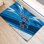 Geelong Cats Australian Football Rubber Doormat Fierce Cat Mascot With Indigenous Pattern Art