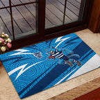 Geelong Cats Australian Football Rubber Doormat Fierce Cat Mascot With Indigenous Pattern Art