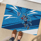 Geelong Cats Australian Football Rubber Doormat Fierce Cat Mascot With Indigenous Pattern Art