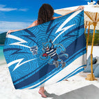 Geelong Cats Australian Football Sarong Fierce Cat Mascot With Indigenous Pattern Art