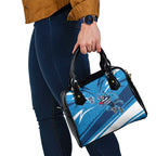 Geelong Cats Australian Football Shoulder Handbag Fierce Cat Mascot With Indigenous Pattern Art