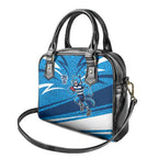 Geelong Cats Australian Football Shoulder Handbag Fierce Cat Mascot With Indigenous Pattern Art