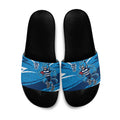 Geelong Cats Australian Football Slide Sandals Fierce Cat Mascot With Indigenous Pattern Art