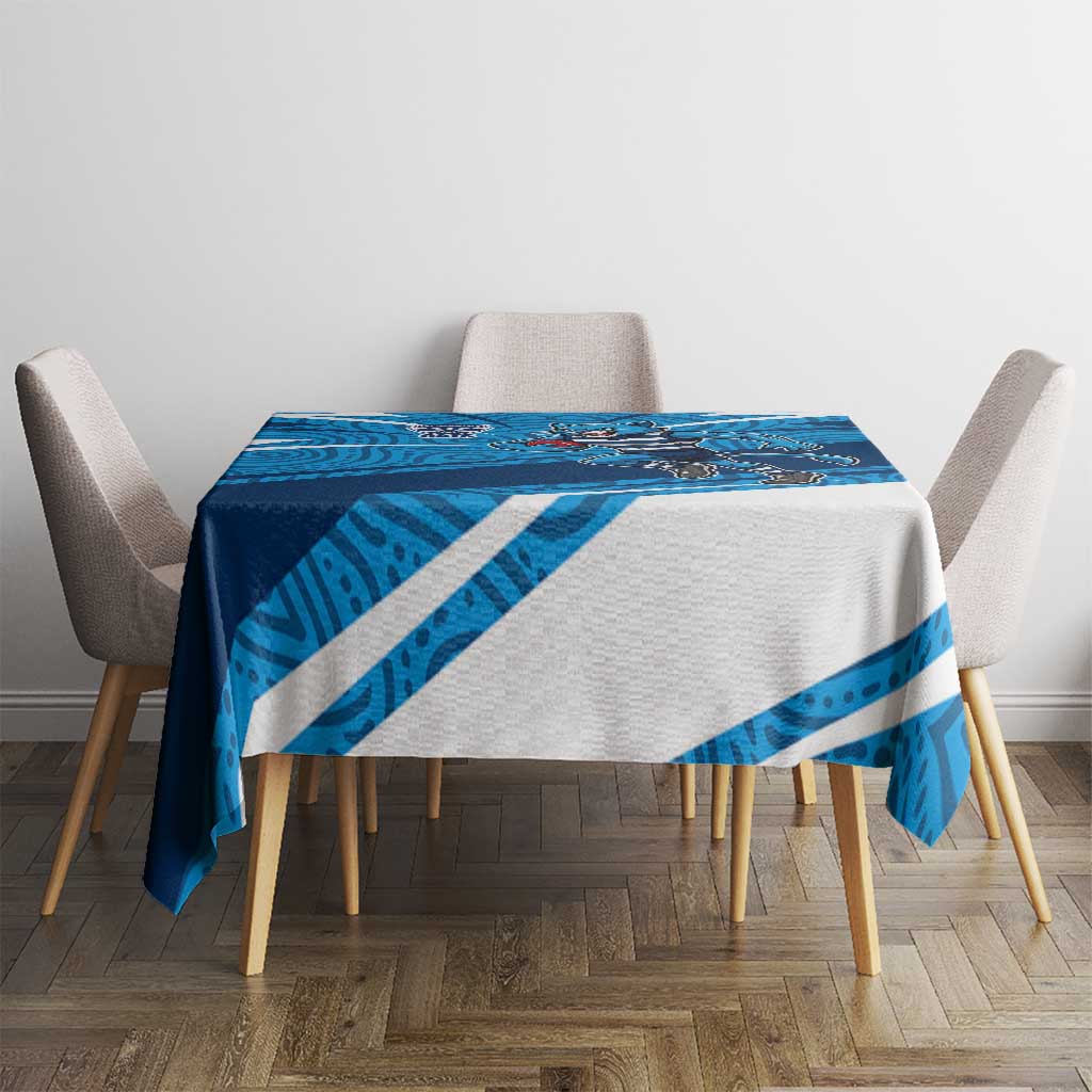 Geelong Cats Australian Football Tablecloth Fierce Cat Mascot With Indigenous Pattern Art