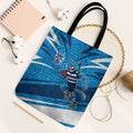 Geelong Cats Australian Football Tote Bag Fierce Cat Mascot With Indigenous Pattern Art