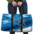 Geelong Cats Australian Football Travel Bag Fierce Cat Mascot With Indigenous Pattern Art