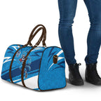 Geelong Cats Australian Football Travel Bag Fierce Cat Mascot With Indigenous Pattern Art