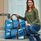Geelong Cats Australian Football Travel Bag Fierce Cat Mascot With Indigenous Pattern Art