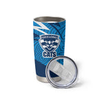 Geelong Cats Australian Football Tumbler Cup Fierce Cat Mascot With Indigenous Pattern Art