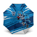 Geelong Cats Australian Football Umbrella Fierce Cat Mascot With Indigenous Pattern Art