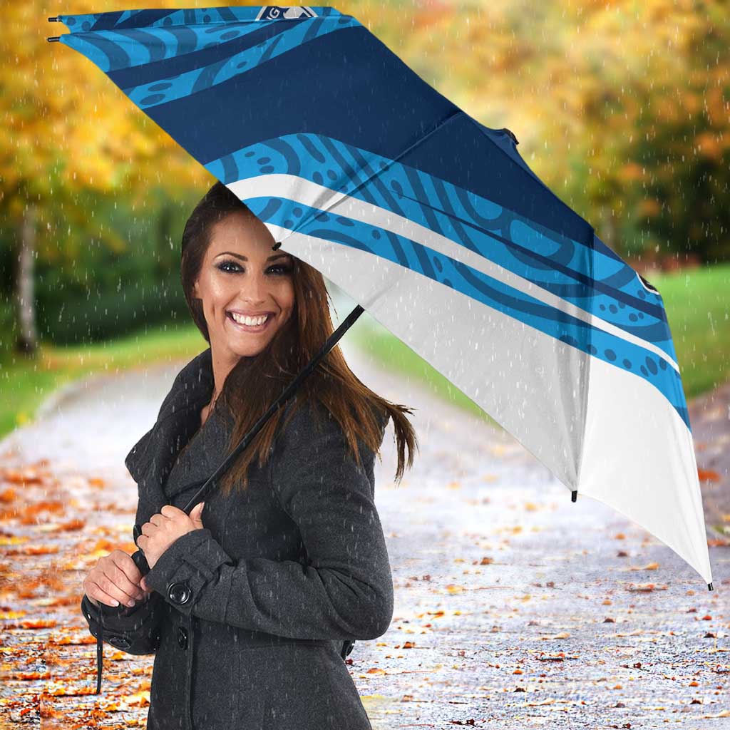 Geelong Cats Australian Football Umbrella Fierce Cat Mascot With Indigenous Pattern Art