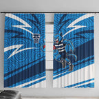 Geelong Cats Australian Football Window Curtain Fierce Cat Mascot With Indigenous Pattern Art