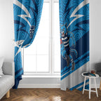Geelong Cats Australian Football Window Curtain Fierce Cat Mascot With Indigenous Pattern Art