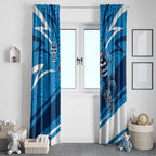 Geelong Cats Australian Football Window Curtain Fierce Cat Mascot With Indigenous Pattern Art