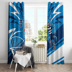 Geelong Cats Australian Football Window Curtain Fierce Cat Mascot With Indigenous Pattern Art