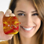 Gold Coast Suns Australian Football AirPods Case Sunny Hero Mascot With Indigenous Pattern Art