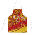 Gold Coast Suns Australian Football Apron Sunny Hero Mascot With Indigenous Pattern Art