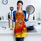 Gold Coast Suns Australian Football Apron Sunny Hero Mascot With Indigenous Pattern Art
